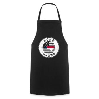 Carte terrestre Amérique Drapeau américain Maison Cultivé Caroline du Nord - Tablier de cuisine - noir - Devant - AI Model Male 185 dark (185cm)