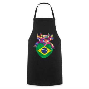 Brazil Flag Brazilian Flag South America - Cooking Apron - black - Front - AI Model Male 185 dark (185cm)