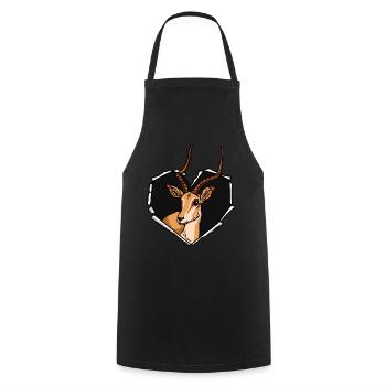 Antilope de fissure Déchirure trou coeur antilope - Tablier de cuisine - noir - Devant - AI Model Male 185 dark (185cm)
