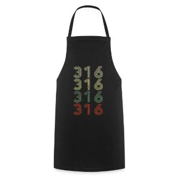 Retro America State Flag Area Code Kansas - Kochschürze - Schwarz - Vorne - AI Model Male 185 dark (185cm)