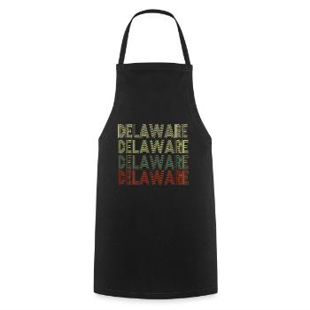 Retro America State Flag Vintage Delaware - Kochschürze - Schwarz - Vorne - AI Model Male 185 dark (185cm)