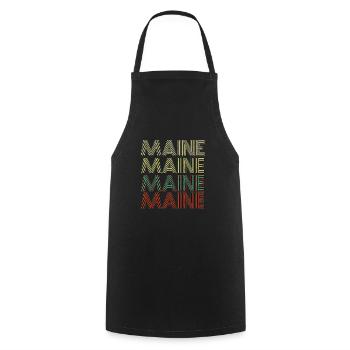 Retro America State Flag Vintage Maine - Kochschürze - Schwarz - Vorne - AI Model Male 185 dark (185cm)