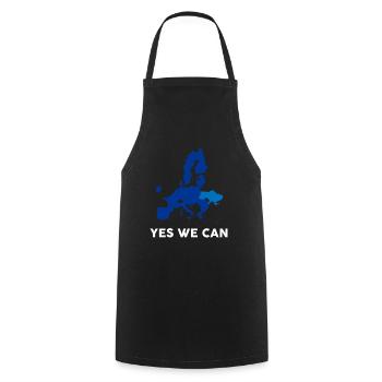 Yes We Can Ukraine Accession to EU - Cooking Apron - black - Front - AI Model Male 185 dark (185cm)