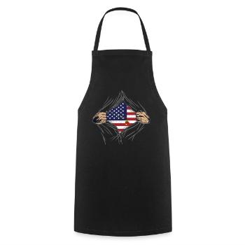 Rip Reveal America State Flag Hawaii - Kochschürze - Schwarz - Vorne - AI Model Male 185 dark (185cm)