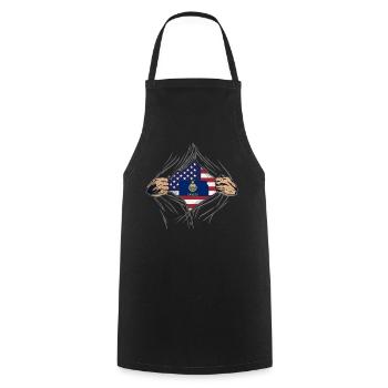 Rip Reveal America State Flag Kansas - Kochschürze - Schwarz - Vorne - AI Model Male 185 dark (185cm)