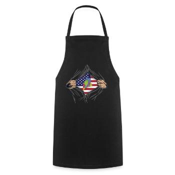 Rip Reveal America Drapeau de l’État du Maine - Tablier de cuisine - noir - Devant - AI Model Male 185 dark (185cm)