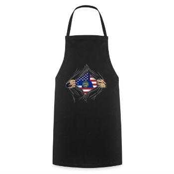 Rip Reveal America Drapeau de l’État du Nebraska - Tablier de cuisine - noir - Devant - AI Model Male 185 dark (185cm)