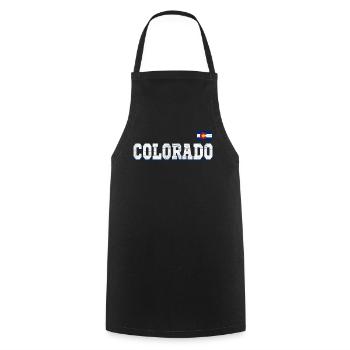 State Name America State Flag Colorado - Kochschürze - Schwarz - Vorne - AI Model Male 185 dark (185cm)
