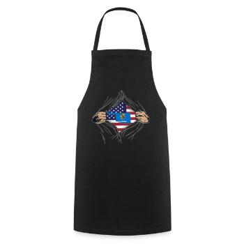Rip Reveal America State Flag Oklahoma - Kochschürze - Schwarz - Vorne - AI Model Male 185 dark (185cm)