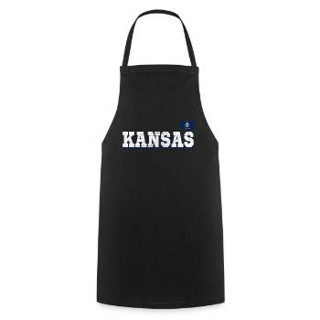 State Name America State Flag Kansas - Kochschürze - Schwarz - Vorne - AI Model Male 185 dark (185cm)