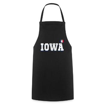 State Name America State Flag Iowa - Kochschürze - Schwarz - Vorne - AI Model Male 185 dark (185cm)