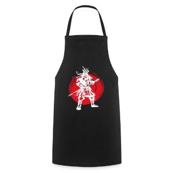 Samurai Japanischer Krieger Blutmond Design - Kochschürze - Schwarz - Vorne - AI Model Male 185 dark (185cm)