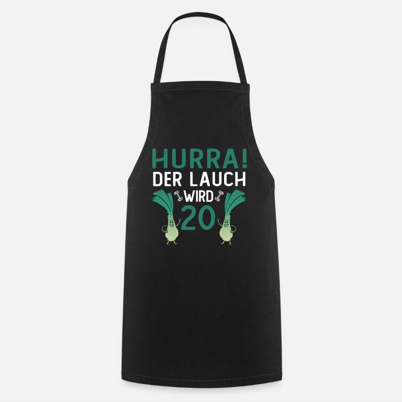 Hurra der Lauch wird 20 - Kochschürze - Schwarz