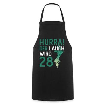 Herren 15. Geburtstag Hurra der Lauch wird 15 - Kochschürze - Schwarz - Vorne - AI Model Male 185 dark (185cm)