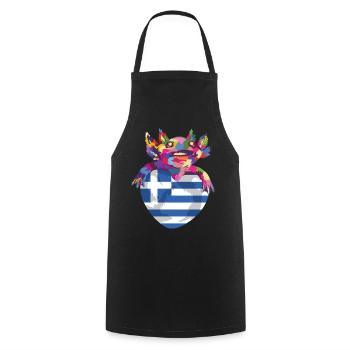 Grèce Drapeau Hellas Athènes Drapeau grec - Tablier de cuisine - noir - Devant - AI Model Male 185 dark (185cm)
