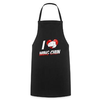 I love Wing Chun Martial Arts Martial Arts Trainer - Cooking Apron - black - Front - AI Model Male 185 dark (185cm)
