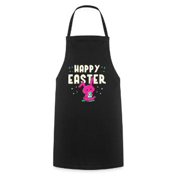 Happy Easter Easter Easter Easter Egg Sayings - Cooking Apron - black - Front - AI Model Male 185 dark (185cm)