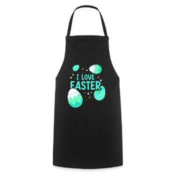 J’adore Easter Easter Easter Easter Egg Lapin de Pâques - Tablier de cuisine - noir - Devant - AI Model Male 185 dark (185cm)