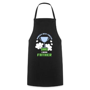 Le meilleur farter me du monde Mon père Papa Papa - Tablier de cuisine - noir - Devant - AI Model Male 185 dark (185cm)