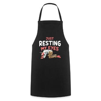 I'm just resting my eyes from father daddy daddy - Cooking Apron - black - Front - AI Model Male 185 dark (185cm)