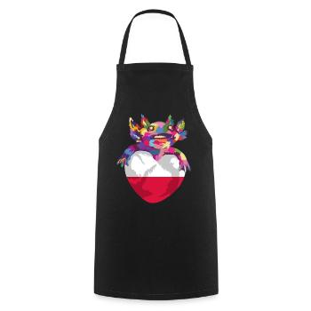 Drapeau de Pologne utilisé Look Polska Drapeau polonais - Tablier de cuisine - noir - Devant - AI Model Male 185 dark (185cm)