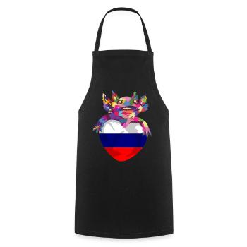Drapeau de russie Vintage Drapeau russe d’occasion Look - Tablier de cuisine - noir - Devant - AI Model Male 185 dark (185cm)