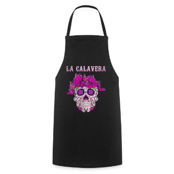 Bone Butterfly Sugar Skull Muertos Day Halloween - Cooking Apron - black - Front - AI Model Male 185 dark (185cm)