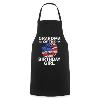 Grand-mère de la fille d’anniversaire - Tablier de cuisine - noir - Devant - AI Model Male 185 dark (185cm)