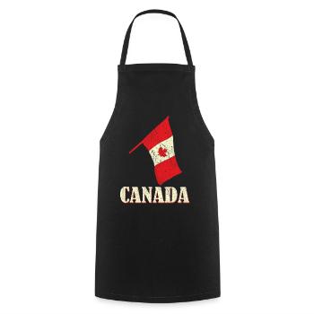 Distressed Canada Flag Love Canadian Canada Day - Kochschürze - Schwarz - Vorne - AI Model Male 185 dark (185cm)