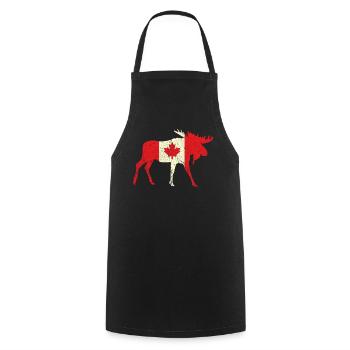 Elk Deer Canada Flag Proud Canadian Canada Day - Kochschürze - Schwarz - Vorne - AI Model Male 185 dark (185cm)