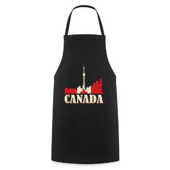 Canada Proud Canadian Toronto Tower Canada Day - Cooking Apron - black - Front - AI Model Male 185 dark (185cm)