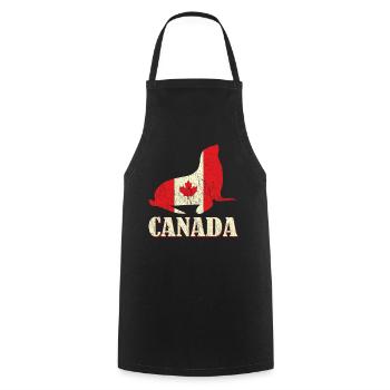 Canada Flag Seal Sea Proud Canadian Canada Day - Kochschürze - Schwarz - Vorne - AI Model Male 185 dark (185cm)