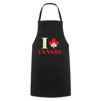 Habit Heart Canada Flag Proud Canadian Canada Day - Kochschürze - Schwarz - Vorne - AI Model Male 185 dark (185cm)