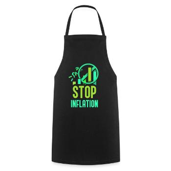 Stop Inflation Humour Impression monétaire Stagflation - Tablier de cuisine - noir - Devant - AI Model Male 185 dark (185cm)