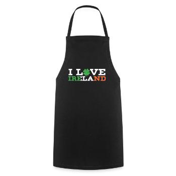 I love Ireland Irish St. Patrick's Day - Cooking Apron - black - Front - AI Model Male 185 dark (185cm)