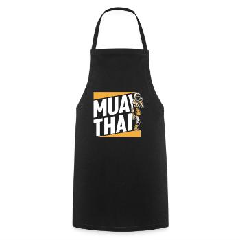 Muay Thai Arts Martiaux Arts Martiaux Combattant - Tablier de cuisine - noir - Devant - AI Model Male 185 dark (185cm)