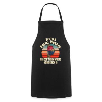 Non, je ne sais pas où est votre chèque facteur - Tablier de cuisine - noir - Devant - AI Model Male 185 dark (185cm)