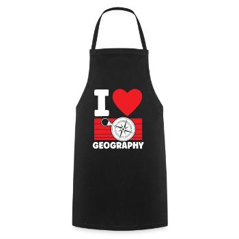 I love Geography Geography Profession Geography - Cooking Apron - black - Front - AI Model Male 185 dark (185cm)