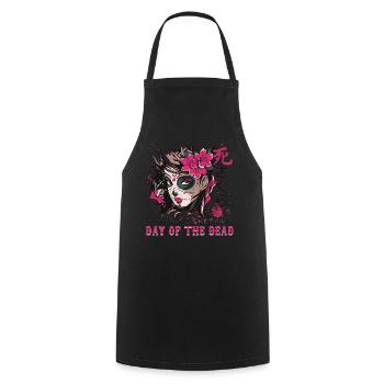 Color Halloween Sugar Muertos Day Of Dead - Cooking Apron - black - Front - AI Model Male 185 dark (185cm)