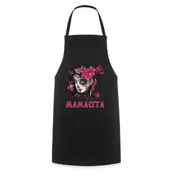 Mama Halloween Sugar Muertos Day Of Dead - Cooking Apron - black - Front - AI Model Male 185 dark (185cm)