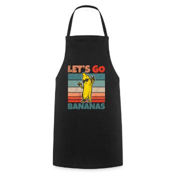 Retro Vintage Let's Bananas Funny Rocker Banana - Kochschürze - Schwarz - Vorne - AI Model Male 185 dark (185cm)