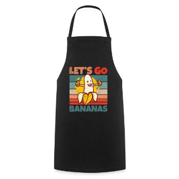 Retro Vintage Let's Bananas Funny Thumbs Banana - Kochschürze - Schwarz - Vorne - AI Model Male 185 dark (185cm)