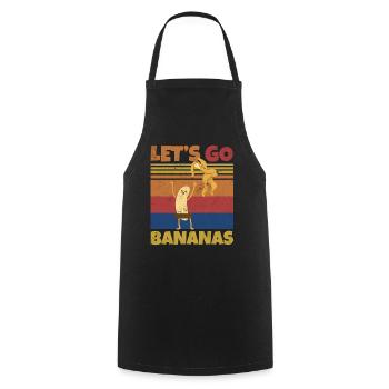 Retro Let's Bananas Funny Strip Banana - Kochschürze - Schwarz - Vorne - AI Model Male 185 dark (185cm)