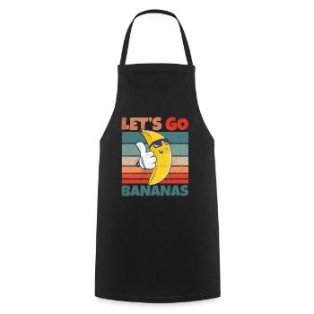 Retro Vintage Let's Bananas Funny Cool Banana - Kochschürze - Schwarz - Vorne - AI Model Male 185 dark (185cm)