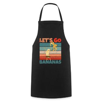 Retro Vintage Let's Bananas Funny Strip Banana - Kochschürze - Schwarz - Vorne - AI Model Male 185 dark (185cm)