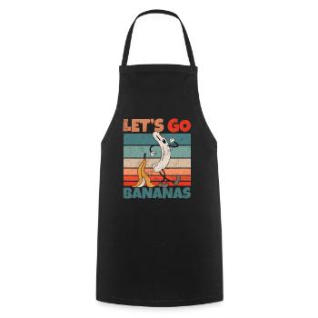 Retro Vintage Let's Bananas Funny Butt Banana - Kochschürze - Schwarz - Vorne - AI Model Male 185 dark (185cm)