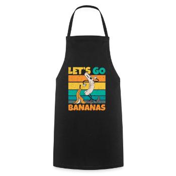Vintage Let's Bananas Funny Butt Banana - Kochschürze - Schwarz - Vorne - AI Model Male 185 dark (185cm)