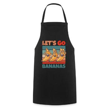 Retro Vintage Let's Bananas Funny Crazy Banana - Kochschürze - Schwarz - Vorne - AI Model Male 185 dark (185cm)