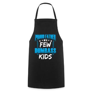 Fier père d’un couple d’enfants stupides Papa - Tablier de cuisine - noir - Devant - AI Model Male 185 dark (185cm)
