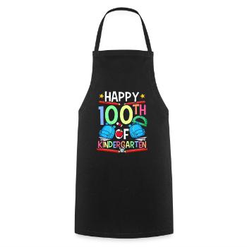 Happy 100 days in kindergarten 100 days - Cooking Apron - black - Front - AI Model Male 185 dark (185cm)